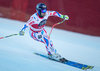 3rd placed David Poisson of France in action during the men Downhill of the Santa Caterina FIS Ski Alpine World Cup at the Deborah Compagnoni Course in Santa Caterina, Italy on 2015/12/29.
