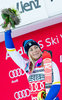 Winner Frida Hansdotter of Sweden during award ceremony after ladies Slalom of the Lienz FIS Ski Alpine World Cup at the Hochstein in Lienz, Austria on 2015/12/29.
