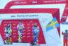 2nd placed Wendy Holdener of Switzerland, Winner Frida Hansdotter of Sweden and 3rd placed Petra Vlhova of Slovakia during award ceremony after ladies Slalom of the Lienz FIS Ski Alpine World Cup at the Hochstein in Lienz, Austria on 2015/12/29.

