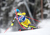 Erin Mielzynski of Canada in action during first run of the women Slalom of the Santa Caterina FIS Ski Alpine World Cup at the Deborah Compagnoni Course in Santa Caterina, Italy on 2016/01/05.
