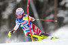 Charlotte Chable of Switzerland in action during first run of the women Slalom of the Santa Caterina FIS Ski Alpine World Cup at the Deborah Compagnoni Course in Santa Caterina, Italy on 2016/01/05.
