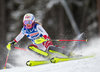 Charlotte Chable of Switzerland in action during first run of the women Slalom of the Santa Caterina FIS Ski Alpine World Cup at the Deborah Compagnoni Course in Santa Caterina, Italy on 2016/01/05.
