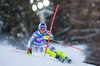 Fritz Dopfer of Germany in action during first run of the men Slalom of the Santa Caterina FIS Ski Alpine World Cup at the Deborah Compagnoni Course in Santa Caterina, Italy on 2016/01/06.
