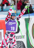 Third placed Cornelia Huetter of Austria reacts during ladies Downhill of the Zauchensee FIS Ski Alpine World Cup at the Keelberloch Rennstrecke in Altenmarkt Zauchensee, Austria on 2016/01/09.

