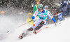 Axel Baeck of Sweden during 1st Run of Mens Slalom for the FIS Ski Alpine World Cup at huenisbergli in Adelboden, Switzerland on 2016/01/10.
