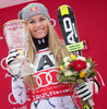 Winner Lindsey Vonn of the USA during Winner Award Ceremony of ladies Super G of the Zauchensee FIS Ski Alpine World Cup at the Keelberloch Rennstrecke in Altenmarkt Zauchensee, Austria on 2016/01/10.
