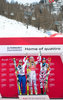 Second placed Lara Gut of Switzerland ( L ) winner Lindsey Vonn of the USA ( C ) and third placed Cornelia Huetter of Austria during Winner Award Ceremony of ladies Super G of the Zauchensee FIS Ski Alpine World Cup at the Keelberloch Rennstrecke in Altenmarkt Zauchensee, Austria on 2016/01/10.
