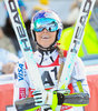 Lindsey Vonn of the USA reacts during ladies Super G of the Zauchensee FIS Ski Alpine World Cup at the Keelberloch Rennstrecke in Altenmarkt Zauchensee, Austria on 2016/01/10.
