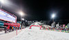 Overview of the Finish Area during 2nd run of Ladies Slalom for the FIS Ski Alpine World Cup at Hermann Maier Weltcupstrecke in Flachau, Switzerland on 2016/01/12.
