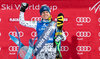 Winner Veronika Velez Zuzulova of Slovakia celebrates on Podium during Winner Award Ceremony of Ladies Slalom for the FIS Ski Alpine World Cup at Hermann Maier Weltcupstrecke in Flachau, Switzerland on 2016/01/12.
