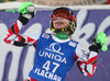 Katharina Gallhuber of Austria reacts after her 2nd run of Women Slalom for the FIS Ski Alpine World Cup at the Hermann Maier Weltcupstrecke in Flachau, Austria on 2016/01/15.

