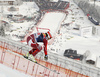 Kjetil Jansrud of Norway skiing in second training for the men downhill race of Audi FIS Alpine skiing World cup in Kitzbuehel, Austria. Second training for men downhill race of Audi FIS Alpine skiing World cup was held on Hahnenkamm course in Kitzbuehel, Austria, on Thursday, 21st of January 2016.
