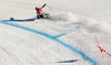 Andreas Romar of Finland skiing in men super-g race of Audi FIS Alpine skiing World cup in Kitzbuehel, Austria. Men super-g race of Audi FIS Alpine skiing World cup was held on Hahnenkamm course in Kitzbuehel, Austria, on Friday, 22nd of January 2016.
