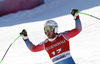 Second placed Andrew Weibrecht of USA reacts in finish of the men super-g race of Audi FIS Alpine skiing World cup in Kitzbuehel, Austria. Men super-g race of Audi FIS Alpine skiing World cup was held on Hahnenkamm course in Kitzbuehel, Austria, on Friday, 22nd of January 2016.
