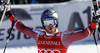 Winner Aksel Lund Svindal of Norway reacts in finish of the men super-g race of Audi FIS Alpine skiing World cup in Kitzbuehel, Austria. Men super-g race of Audi FIS Alpine skiing World cup was held on Hahnenkamm course in Kitzbuehel, Austria, on Friday, 22nd of January 2016.

