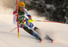 Nils Mani of Switzerland skiing in slalom of men super combined race of Audi FIS Alpine skiing World cup in Kitzbuehel, Austria. Men super-g race of Audi FIS Alpine skiing World cup was held on Hahnenkamm course in Kitzbuehel, Austria, on Friday, 22nd of January 2016.
