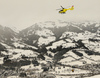 Hannes Reichelt of Austria getting airlifted after his crash in men downhill race of Audi FIS Alpine skiing World cup in Kitzbuehel, Austria. Men downhill race of Audi FIS Alpine skiing World cup was held on Hahnenkamm course in Kitzbuehel, Austria, on Saturday, 23rd of January 2016.
