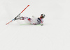 Otmar Striedinger of Austria crashing in finish of the men downhill race of Audi FIS Alpine skiing World cup in Kitzbuehel, Austria. Men downhill race of Audi FIS Alpine skiing World cup was held on Hahnenkamm course in Kitzbuehel, Austria, on Saturday, 23rd of January 2016.
