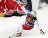 Second placed Beat Feuz of Switzerland reacts in finish of the men downhill race of Audi FIS Alpine skiing World cup in Kitzbuehel, Austria. Men downhill race of Audi FIS Alpine skiing World cup was held on Hahnenkamm course in Kitzbuehel, Austria, on Saturday, 23rd of January 2016.
