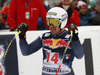 Winner Peter Fill of Italy reacts in finish of the men downhill race of Audi FIS Alpine skiing World cup in Kitzbuehel, Austria. Men downhill race of Audi FIS Alpine skiing World cup was held on Hahnenkamm course in Kitzbuehel, Austria, on Saturday, 23rd of January 2016.
