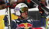 Winner Peter Fill of Italy reacts in finish of the men downhill race of Audi FIS Alpine skiing World cup in Kitzbuehel, Austria. Men downhill race of Audi FIS Alpine skiing World cup was held on Hahnenkamm course in Kitzbuehel, Austria, on Saturday, 23rd of January 2016.
