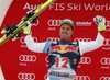 Second placed Beat Feuz of Switzerland celebrates his second placed in the men downhill race of Audi FIS Alpine skiing World cup in Kitzbuehel, Austria. Men downhill race of Audi FIS Alpine skiing World cup was held on Hahnenkamm course in Kitzbuehel, Austria, on Saturday, 23rd of January 2016.
