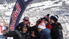 Repsol Honda MotoGP rider Marc Marquez takes selfiee on Hausbergkante with Toro Rosso-Ferrari F1 drivers Max Verstappen, Red Bull-TAG Heuer F1 driver Daniel Ricciardo, Red Bull-TAG Heuer F1 driver Daniel Kyat, Repsol Honda MotoGP rider Dani Pedrosa and Toro Rosso-Ferrari F1 drivers Sebastian Buemi before start of the men downhill race of Audi FIS Alpine skiing World cup in Kitzbuehel, Austria. Men downhill race of Audi FIS Alpine skiing World cup was held on Hahnenkamm course in Kitzbuehel, Austria, on Saturday, 23rd of January 2016.
