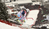 Fourth placed Johan Clarey of France skiing in men downhill race of Audi FIS Alpine skiing World cup in Kitzbuehel, Austria. Men downhill race of Audi FIS Alpine skiing World cup was held on Hahnenkamm course in Kitzbuehel, Austria, on Saturday, 23rd of January 2016.
