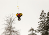 Giuliano Razzoli of Italy is airlifted after his crash in first run of the men slalom race of Audi FIS Alpine skiing World cup in Kitzbuehel, Austria. Men downhill race of Audi FIS Alpine skiing World cup was held in Kitzbuehel, Austria, on Sunday, 24th of January 2016.
