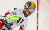 Marcel Hirscher of Austria skiing in first run of the men slalom race of Audi FIS Alpine skiing World cup in Kitzbuehel, Austria. Men downhill race of Audi FIS Alpine skiing World cup was held in Kitzbuehel, Austria, on Sunday, 24th of January 2016.
