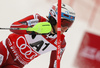 Henrik Kristoffersen of Norway skiing in first run of the men slalom race of Audi FIS Alpine skiing World cup in Kitzbuehel, Austria. Men downhill race of Audi FIS Alpine skiing World cup was held in Kitzbuehel, Austria, on Sunday, 24th of January 2016.
