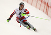 Sebastian Foss-Solevaag of Norway skiing in first run of the men slalom race of Audi FIS Alpine skiing World cup in Kitzbuehel, Austria. Men downhill race of Audi FIS Alpine skiing World cup was held in Kitzbuehel, Austria, on Sunday, 24th of January 2016.
