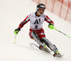 Sebastian Foss-Solevaag of Norway skiing in first run of the men slalom race of Audi FIS Alpine skiing World cup in Kitzbuehel, Austria. Men downhill race of Audi FIS Alpine skiing World cup was held in Kitzbuehel, Austria, on Sunday, 24th of January 2016.
