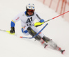 Mattias Hargin of Sweden skiing in first run of the men slalom race of Audi FIS Alpine skiing World cup in Kitzbuehel, Austria. Men downhill race of Audi FIS Alpine skiing World cup was held in Kitzbuehel, Austria, on Sunday, 24th of January 2016.
