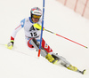 Daniel Yule of Switzerland skiing in first run of the men slalom race of Audi FIS Alpine skiing World cup in Kitzbuehel, Austria. Men downhill race of Audi FIS Alpine skiing World cup was held in Kitzbuehel, Austria, on Sunday, 24th of January 2016.
