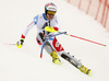 Daniel Yule of Switzerland skiing in first run of the men slalom race of Audi FIS Alpine skiing World cup in Kitzbuehel, Austria. Men downhill race of Audi FIS Alpine skiing World cup was held in Kitzbuehel, Austria, on Sunday, 24th of January 2016.
