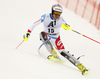 Daniel Yule of Switzerland skiing in first run of the men slalom race of Audi FIS Alpine skiing World cup in Kitzbuehel, Austria. Men downhill race of Audi FIS Alpine skiing World cup was held in Kitzbuehel, Austria, on Sunday, 24th of January 2016.
