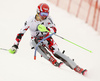 Marco Schwarz of Austria skiing in first run of the men slalom race of Audi FIS Alpine skiing World cup in Kitzbuehel, Austria. Men downhill race of Audi FIS Alpine skiing World cup was held in Kitzbuehel, Austria, on Sunday, 24th of January 2016.
