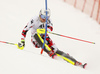 Manuel Feller of Austria skiing in first run of the men slalom race of Audi FIS Alpine skiing World cup in Kitzbuehel, Austria. Men downhill race of Audi FIS Alpine skiing World cup was held in Kitzbuehel, Austria, on Sunday, 24th of January 2016.
