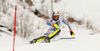 Linus Strasser of Germany skiing in first run of the men slalom race of Audi FIS Alpine skiing World cup in Kitzbuehel, Austria. Men downhill race of Audi FIS Alpine skiing World cup was held in Kitzbuehel, Austria, on Sunday, 24th of January 2016.
