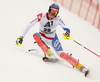 Ramon Zenhaeusern of Switzerland skiing in first run of the men slalom race of Audi FIS Alpine skiing World cup in Kitzbuehel, Austria. Men downhill race of Audi FIS Alpine skiing World cup was held in Kitzbuehel, Austria, on Sunday, 24th of January 2016.
