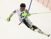 Matic Skube of Slovenia skiing in first run of the men slalom race of Audi FIS Alpine skiing World cup in Kitzbuehel, Austria. Men downhill race of Audi FIS Alpine skiing World cup was held in Kitzbuehel, Austria, on Sunday, 24th of January 2016.
