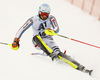 Dominik Stehle of Germany skiing in first run of the men slalom race of Audi FIS Alpine skiing World cup in Kitzbuehel, Austria. Men downhill race of Audi FIS Alpine skiing World cup was held in Kitzbuehel, Austria, on Sunday, 24th of January 2016.
