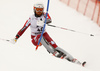 Leif Kristian Haugen of Norway skiing in first run of the men slalom race of Audi FIS Alpine skiing World cup in Kitzbuehel, Austria. Men downhill race of Audi FIS Alpine skiing World cup was held in Kitzbuehel, Austria, on Sunday, 24th of January 2016.
