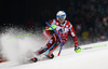 Henrik Kristoffersen of Norway skiing in the first run of the men slalom race of Audi FIS Alpine skiing World cup in Schladming, Austria. Men slalom race of Audi FIS Alpine skiing World cup, The Night race, was held in Schladming, Austria, on Tuesday, 26th of January 2016.
