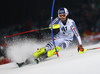 Fritz Dopfer of Germany skiing in the first run of the men slalom race of Audi FIS Alpine skiing World cup in Schladming, Austria. Men slalom race of Audi FIS Alpine skiing World cup, The Night race, was held in Schladming, Austria, on Tuesday, 26th of January 2016.
