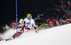 Marcel Hirscher of Austria skiing in the first run of the men slalom race of Audi FIS Alpine skiing World cup in Schladming, Austria. Men slalom race of Audi FIS Alpine skiing World cup, The Night race, was held in Schladming, Austria, on Tuesday, 26th of January 2016.
