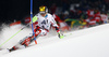 Marcel Hirscher of Austria skiing in the first run of the men slalom race of Audi FIS Alpine skiing World cup in Schladming, Austria. Men slalom race of Audi FIS Alpine skiing World cup, The Night race, was held in Schladming, Austria, on Tuesday, 26th of January 2016.
