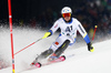 Mattias Hargin of Sweden skiing in the first run of the men slalom race of Audi FIS Alpine skiing World cup in Schladming, Austria. Men slalom race of Audi FIS Alpine skiing World cup, The Night race, was held in Schladming, Austria, on Tuesday, 26th of January 2016.
