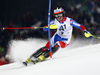 Alexander Khoroshilov of Russia skiing in the first run of the men slalom race of Audi FIS Alpine skiing World cup in Schladming, Austria. Men slalom race of Audi FIS Alpine skiing World cup, The Night race, was held in Schladming, Austria, on Tuesday, 26th of January 2016.
